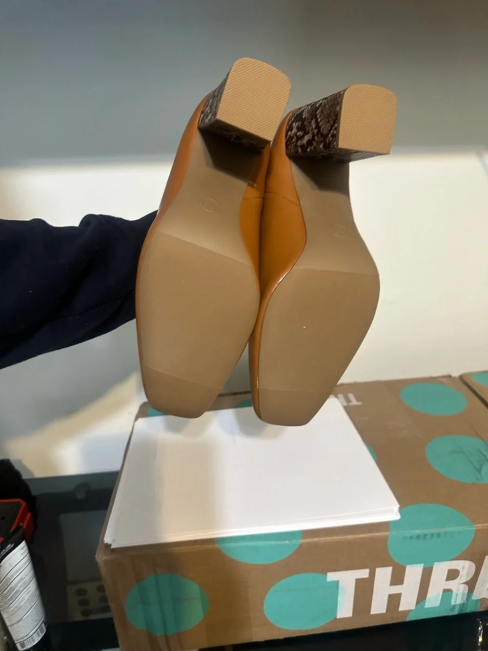 a new day Cognac Brown Square-Toe Mule Heels - Picture 5 of 5